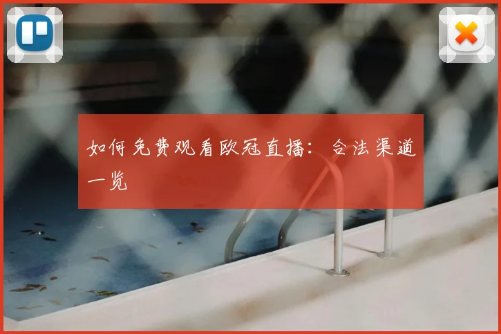 如何免费观看欧冠直播:合法渠道一览